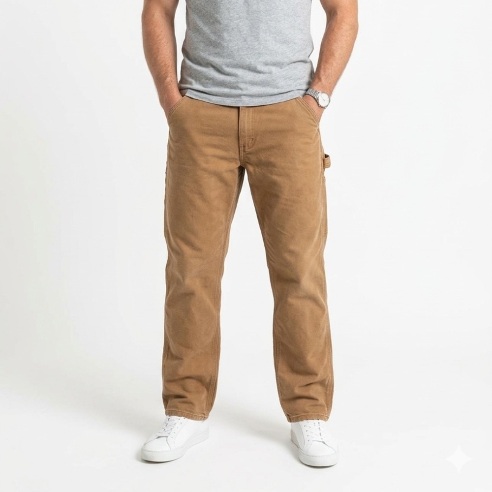 Carhartt B111 BRN Flannel Lined Work Pants Men’s 40x30 Brown Canvas Duck Utility